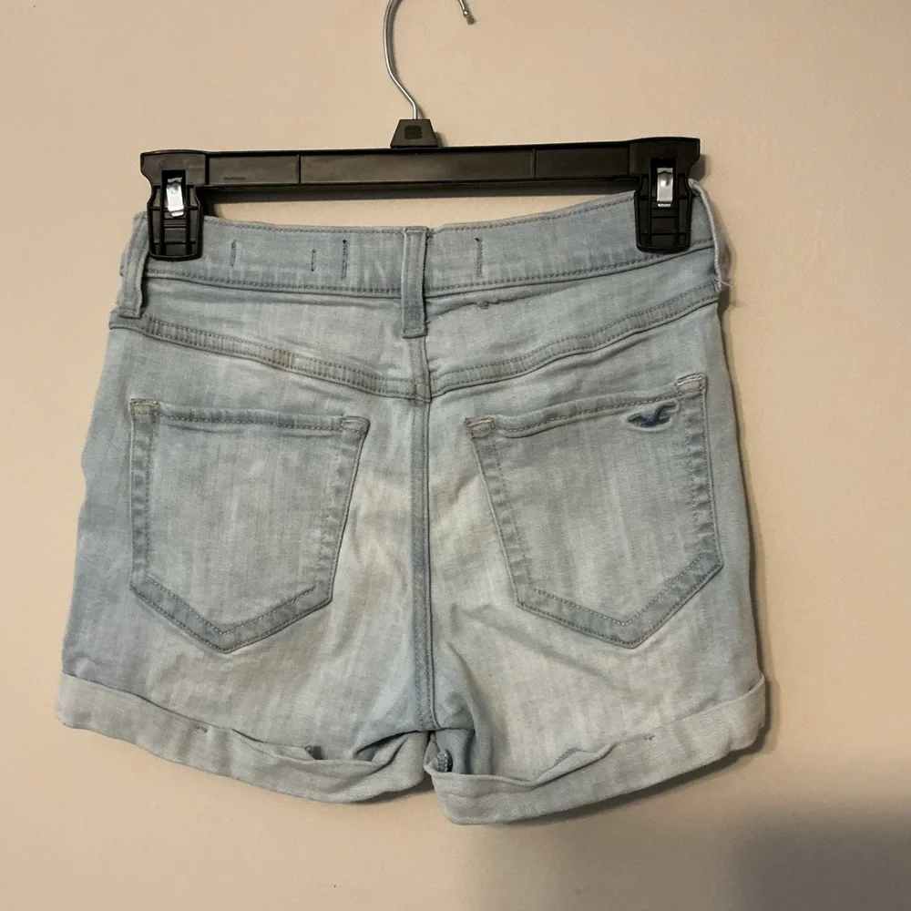 Hollister Light Blue High-Rise Denim Shorts